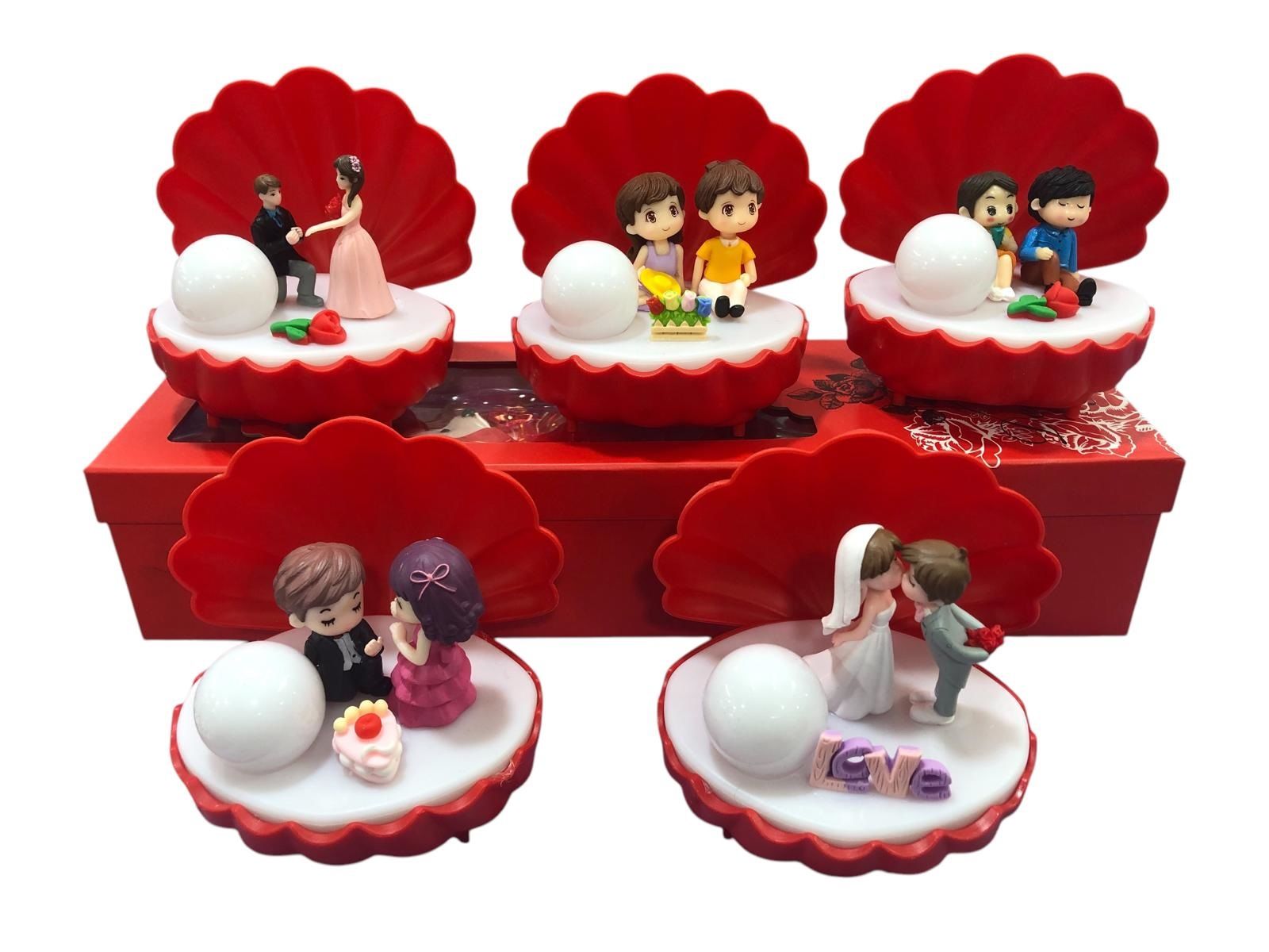 Dekoratif Işıklı İstiridye İçinde Romantik Sevgili Biblosu