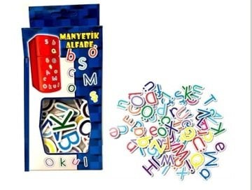 Manyetik Alfabe İngilizce Türkçe Mıknatıslı Harfler (74 Adet)