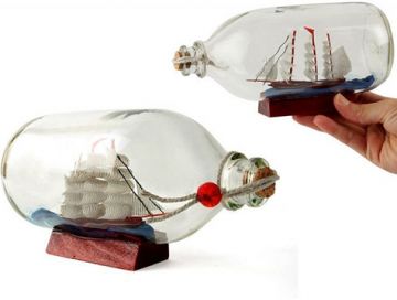 Dekoratif Cam Şişe İçinde Gemi Maketi