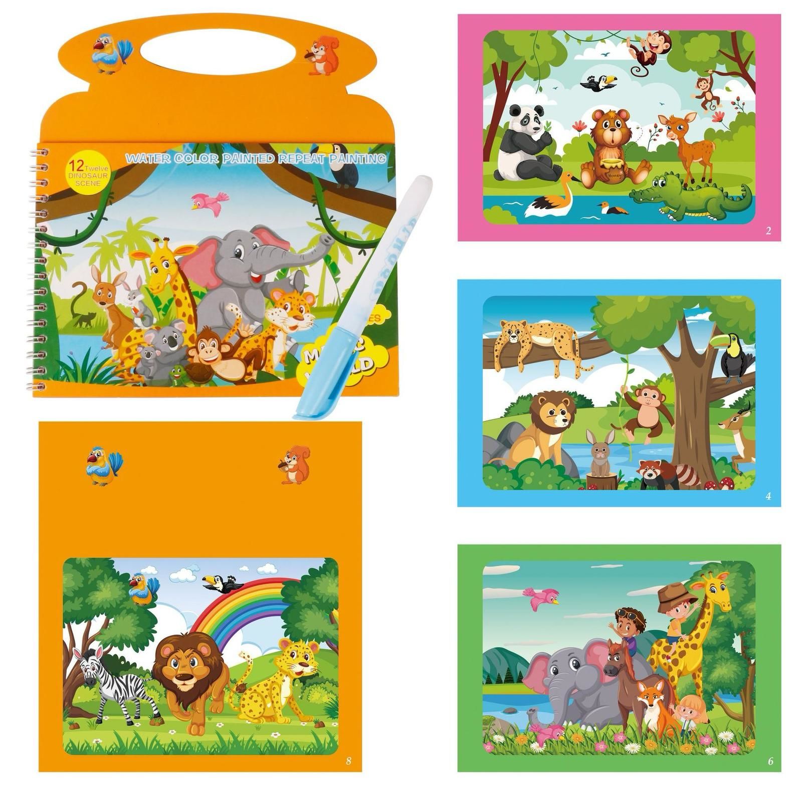 Water Magic Sihirli Sulu Boyama Kitabı Yabani Hayvanlar