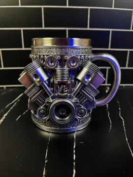 3 Boyutlu V8 Motorsever Tasarımlı Çelik 3D Kupa Bardak