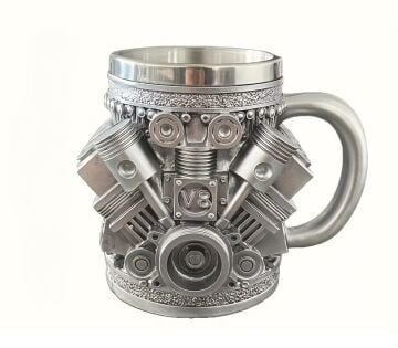 3 Boyutlu V8 Motorsever Tasarımlı Çelik 3D Kupa Bardak