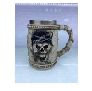 3D Korsan Tasarımlı 3 Boyutlu Çelik Kupa Bardak