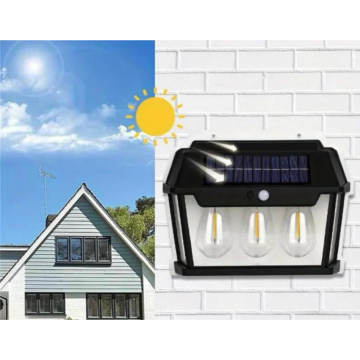 Hareket Sensörlü Sarı Işık 3 Ampullü Duvar Lambası