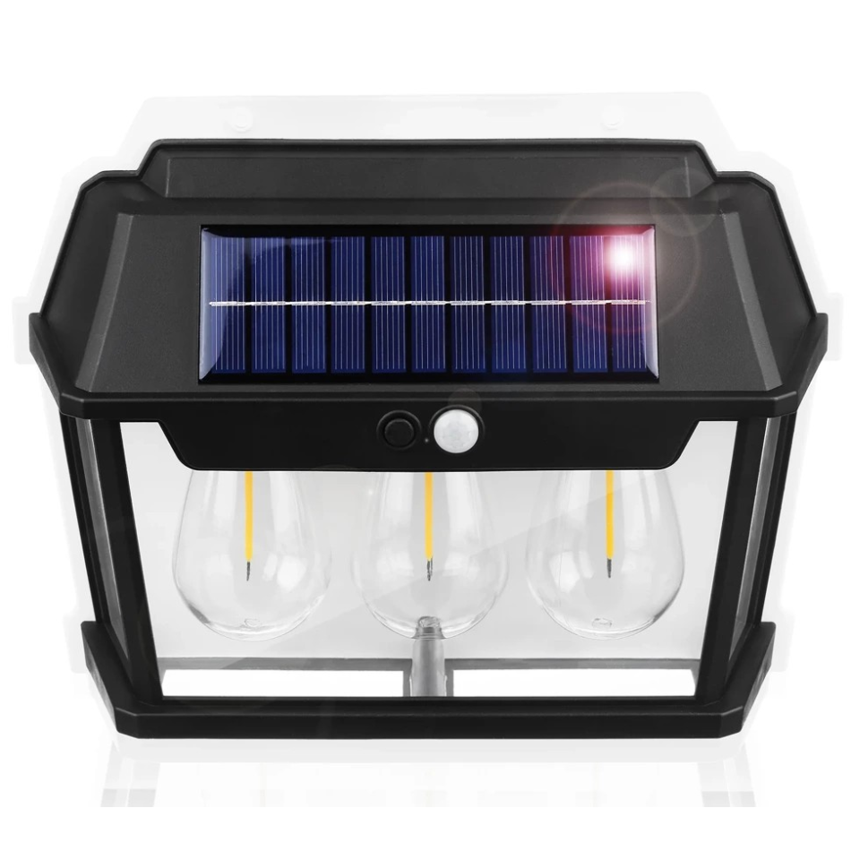 Hareket Sensörlü Sarı Işık 3 Ampullü Duvar Lambası