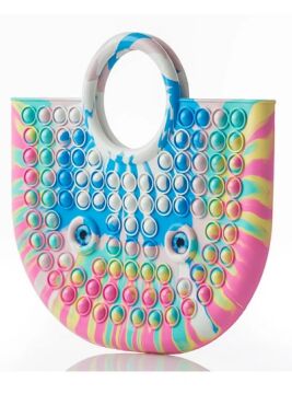 Rengarenk Silikon Pop İt Plaj Çantası