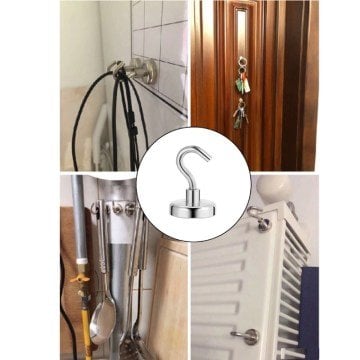 Mıknatıslı Manyetik Metal Kanca Askı (2 Adet)