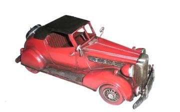 Nostaljik Eskitme Metal Kırmızı Araba