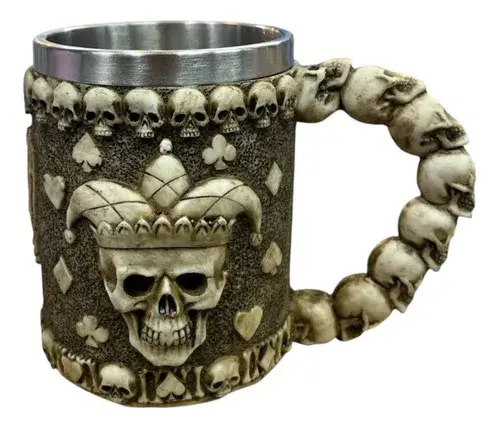 Kafatası Joker Şeklinde Kuru Kafa 3D Kupa Bardak