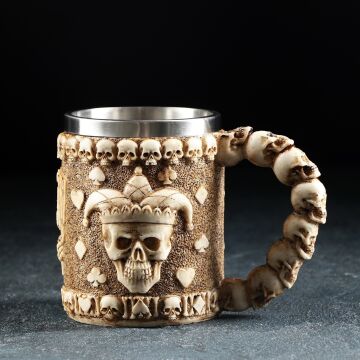 Kafatası Joker Şeklinde Kuru Kafa 3D Kupa Bardak