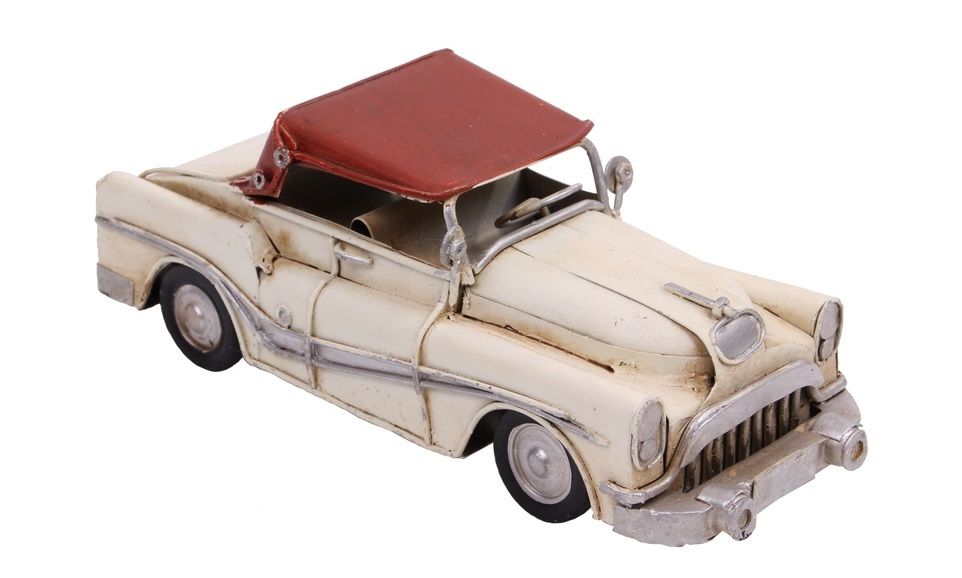 Nostaljik Eskitme Metal Beyaz Araba