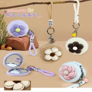 Papatya Tasarımlı Soft Peluş Ayna (12 Adet)