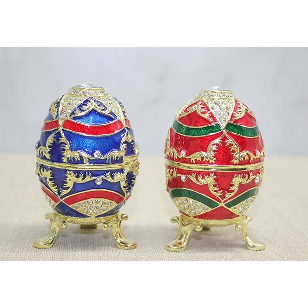 Dekoratif Swarovski İşlemeli Taşlı Yumurta Biblosu (8.5 cm)