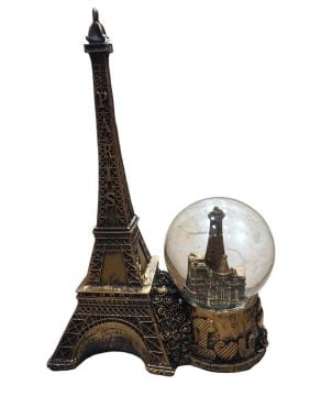 Dekoratif Polyester Işıklı Paris Eyfel Cam Küre Biblo