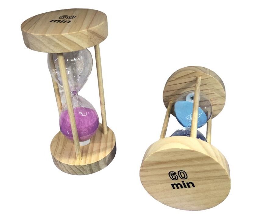 Ahşap 60 Dakikalık Cam Kum Saati