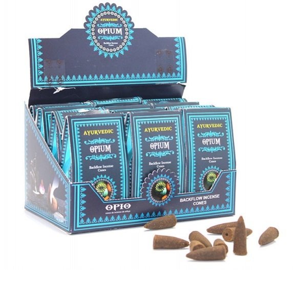 Ayurvedic Opium Afyon Çiçeği Backflow Geri Akış Konik Tütsü (120 Adet)