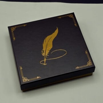 Özel Mor Renk Deri Defter Ve Roller Metal Kalem Seti