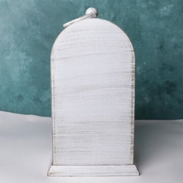 Dekoratif Alev Efektli Beyaz Şömine Masa Saati