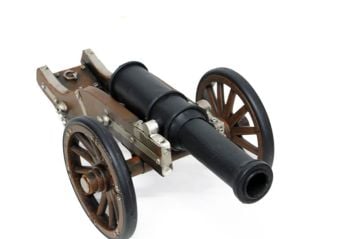 Dekoratif Eskitme Metal Savaş Topu Arabası