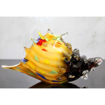 Murano Cam Sanatı Masa Üstü Renkli Deniz Kabuğu Objesi