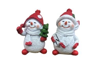 Dekoratif Yılbaşı Süsü Kardan Adam Biblosu (2 Adet)