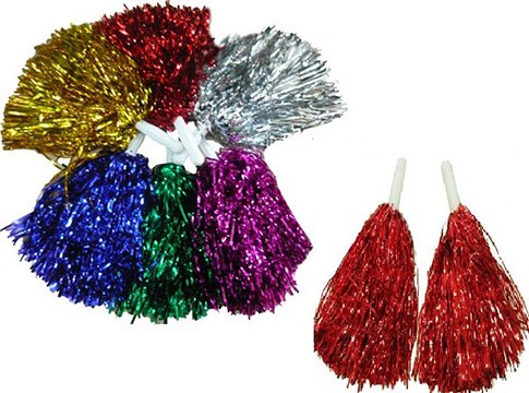 Renkli Metalize Gösteri Ponponu (2 Adet)