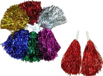Renkli Metalize Gösteri Ponponu (2 Adet)