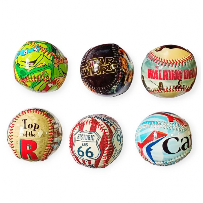 Renkli Karakterli Beyzbol Topu El Dikişli
