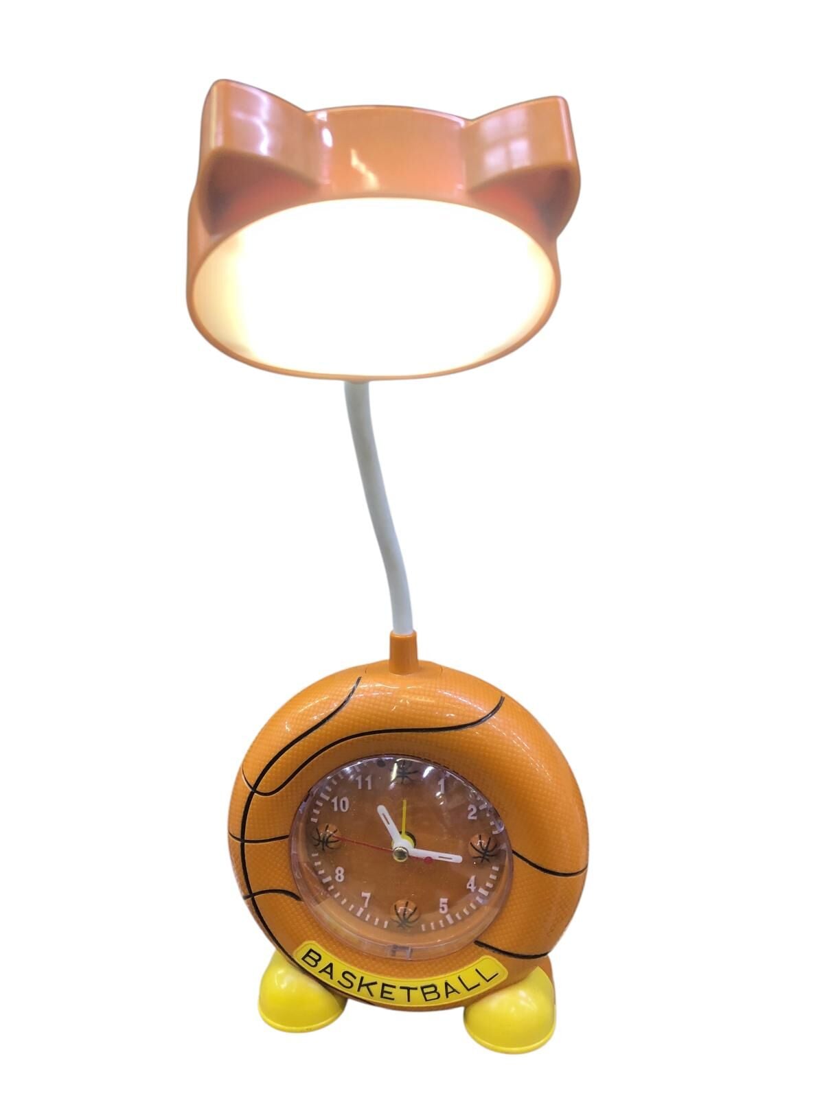 Basketbol Tasarımlı USB Şarjlı Flex Masa Lambası ve Analog Saat