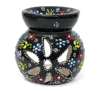 Dekoratif Çini İşlemeli Lotus Model Seramik Buhurdanlık