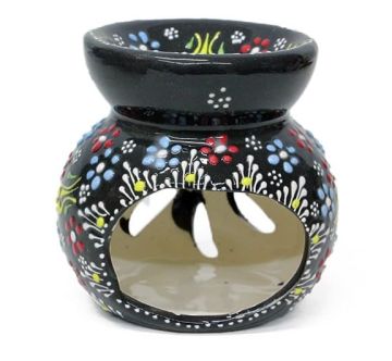 Dekoratif Çini İşlemeli Lotus Model Seramik Buhurdanlık