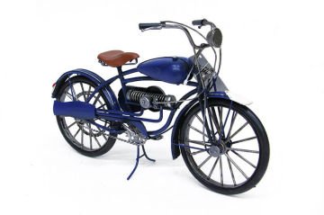Dekoratif Mavi Metal Bisiklet Elektrikli
