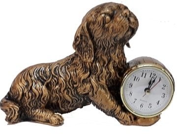 Dekoratif Köpek Figürlü Polyester Masa Saati