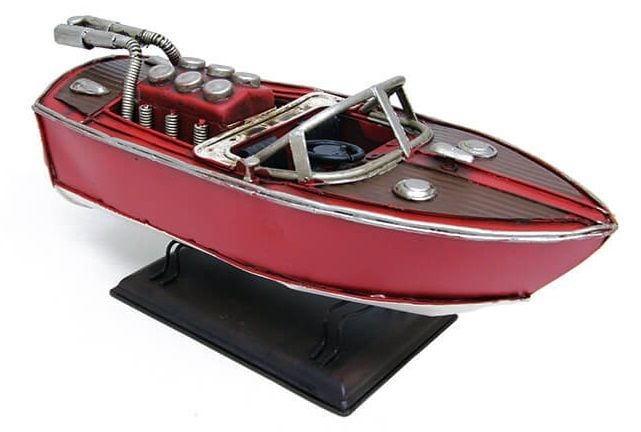 Dekoratif Eskitme Metal Kırmızı Hız Botu