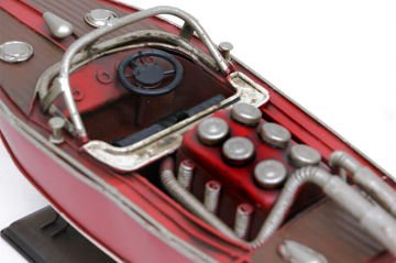 Dekoratif Eskitme Metal Kırmızı Hız Botu