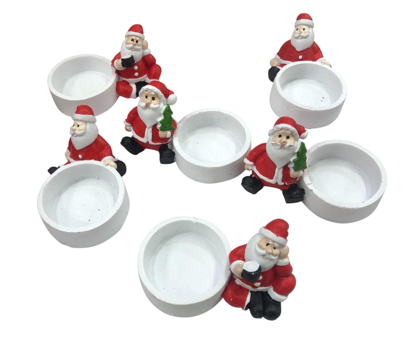 Polyester Noel Baba Tealight Mumluk (6 Adet)