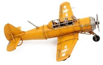 Dekoratif Eskitme Sarı Keşif Uçağı