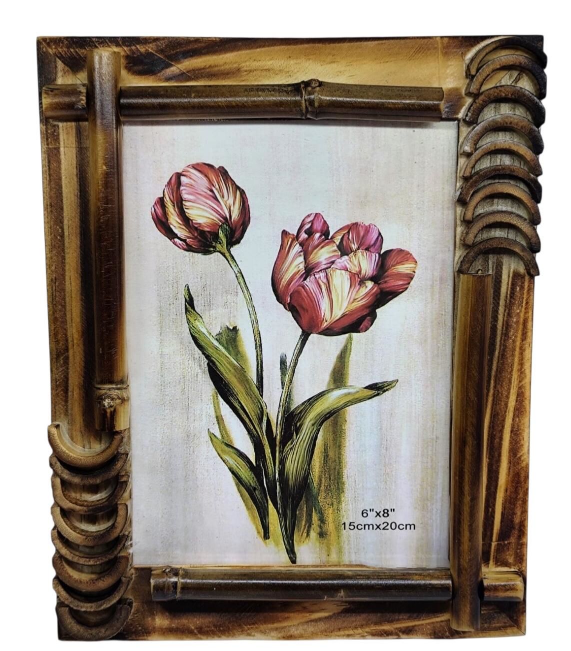 Dekoratif Bambu Masa Üstü Fotoğraf Çerçevesi (15 cm x 20 cm)