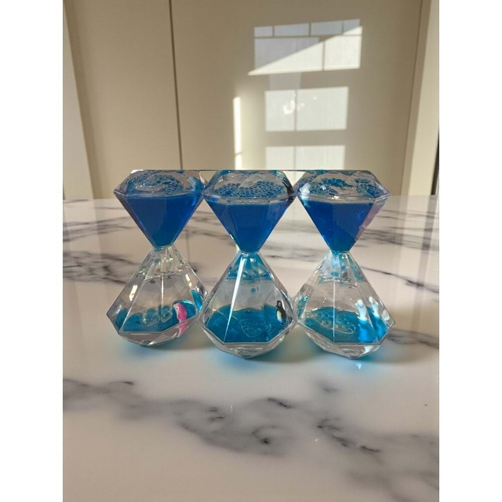 Dekoratif Elmas Marin Deniz Tasarımlı Sulu Kum Saati