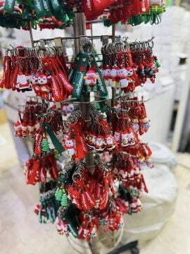 Yılbaşı Tasarımlı Noel Anahtarlık Çanta Süsü (12 Adet)