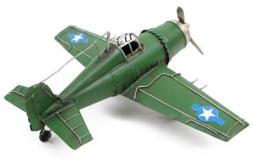Dekoratif Eskitme Yeşil Savaş Uçağı