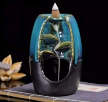 Şelale Brülör Tasarımlı Seramik Geri Akışlı Tütsülük(13 cm x 9 cm)