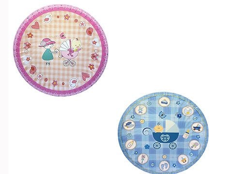 Pusetli Karton Tabak (Pembe Mavi)