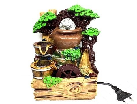 Dekoratif Işıklı Değirmen Su Şelalesi Süs Havuzu