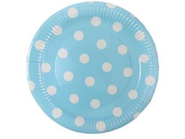 Puantiyeli Karton Tabak (Pembe Mavi Kırmızı)