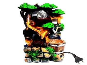 Renk Değiştiren Işıklı Değirmen Su Şelalesi Süs Havuzu