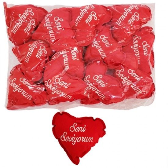 Sevgililer Günü Hediyesi I Love You Yazılı Kalp Yastık (14 Cm)