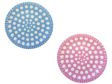 Puantiyeli Karton Tabak (Pembe Mavi)