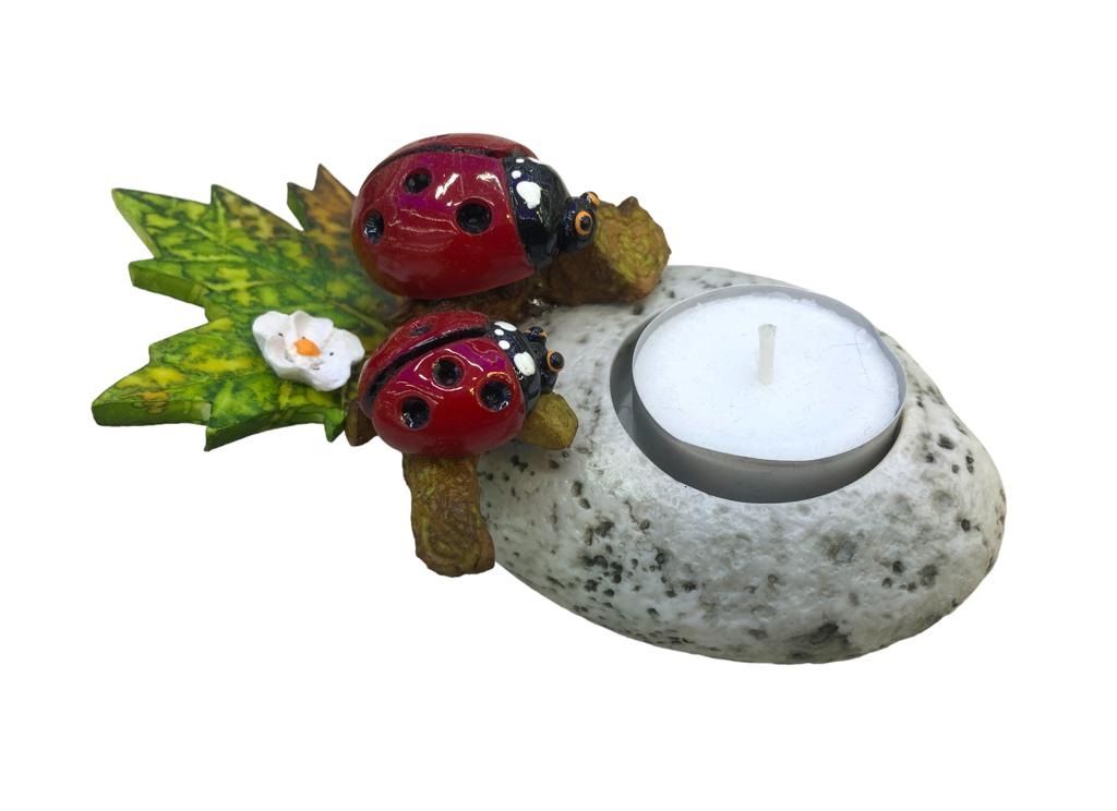 Dekoratif Uğur Böceği Tasarımlı Tealight Mumluk