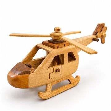 Ahşap Dekoratif Helikopter